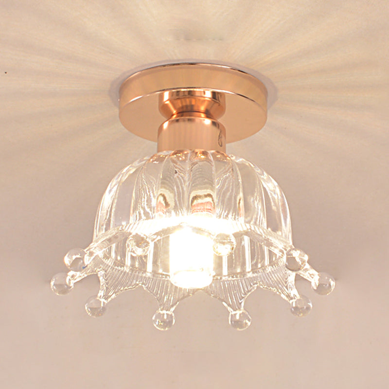 Glass Geometric Flush Mount Lights Modern Style 1 Light Flush Mount Lamp