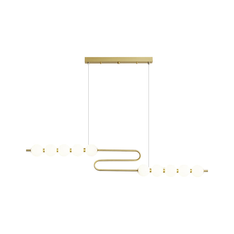 Modern Style Spherical Shape Island Lights Glass 8 Light Island Lighting in Gold