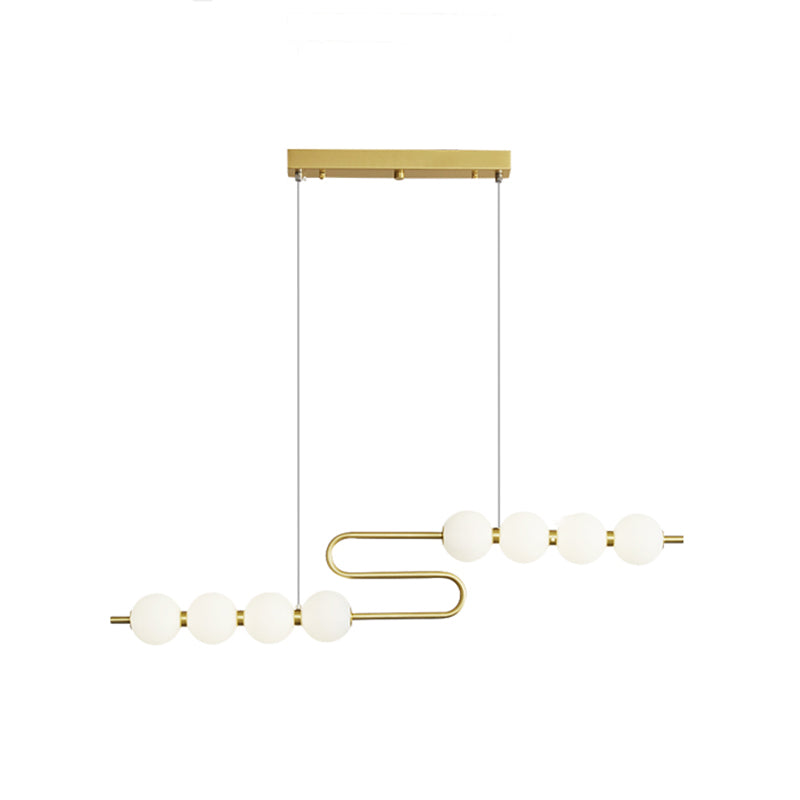 Modern Style Spherical Shape Island Lights Glass 8 Light Island Lighting in Gold