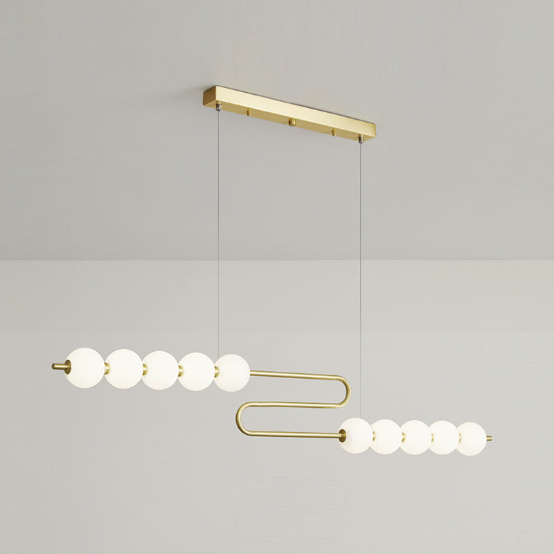 Modern Style Spherical Shape Island Lights Glass 8 Light Island Lighting in Gold