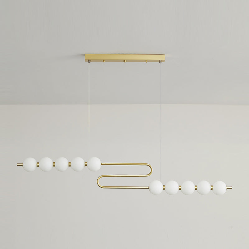 Modern Style Spherical Shape Island Lights Glass 8 Light Island Lighting in Gold