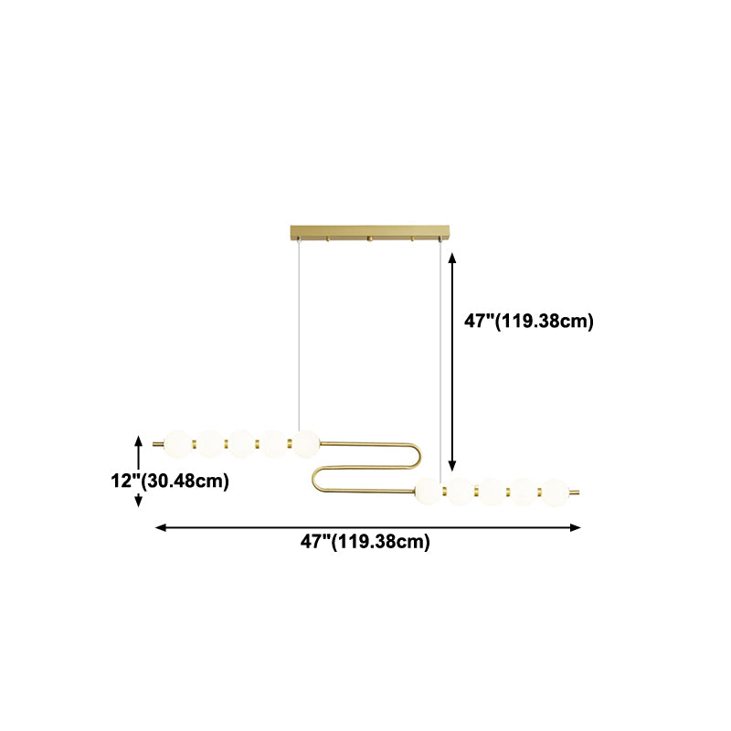 Modern Style Spherical Shape Island Lights Glass 8 Light Island Lighting in Gold