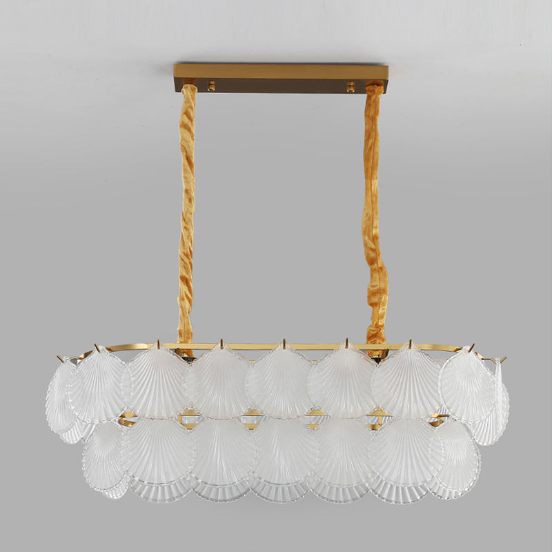 Modern Style Geometry Shape Island Lights Glass 8-Light Island Lighting in Gold