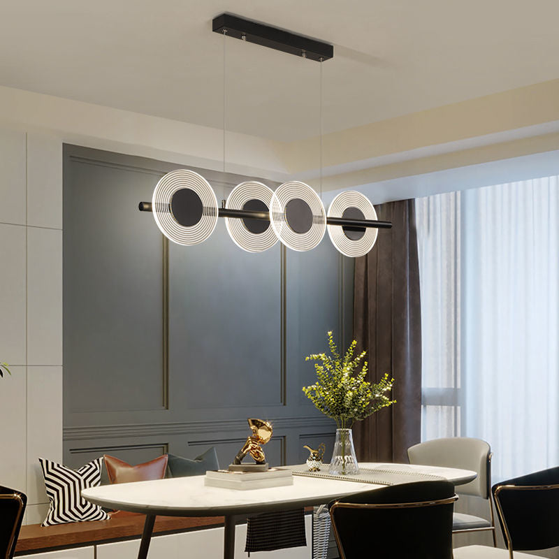 Postmodern Circles LED Island Light Acrylic Dining Room Pendant Light Fixture