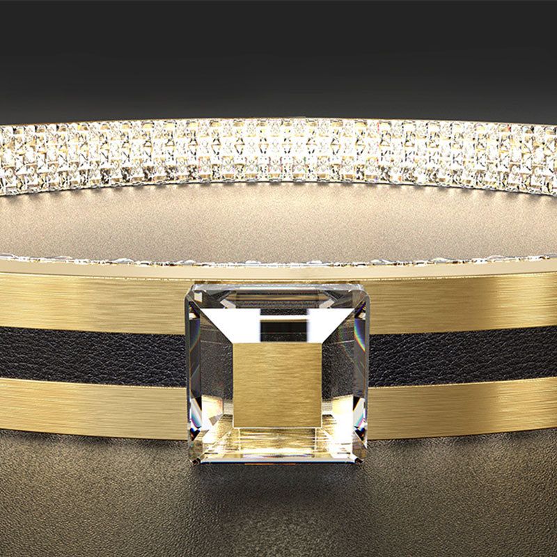 Postmodern Oblong LED Island Lighting Metallic Dining Room Suspension Lamp