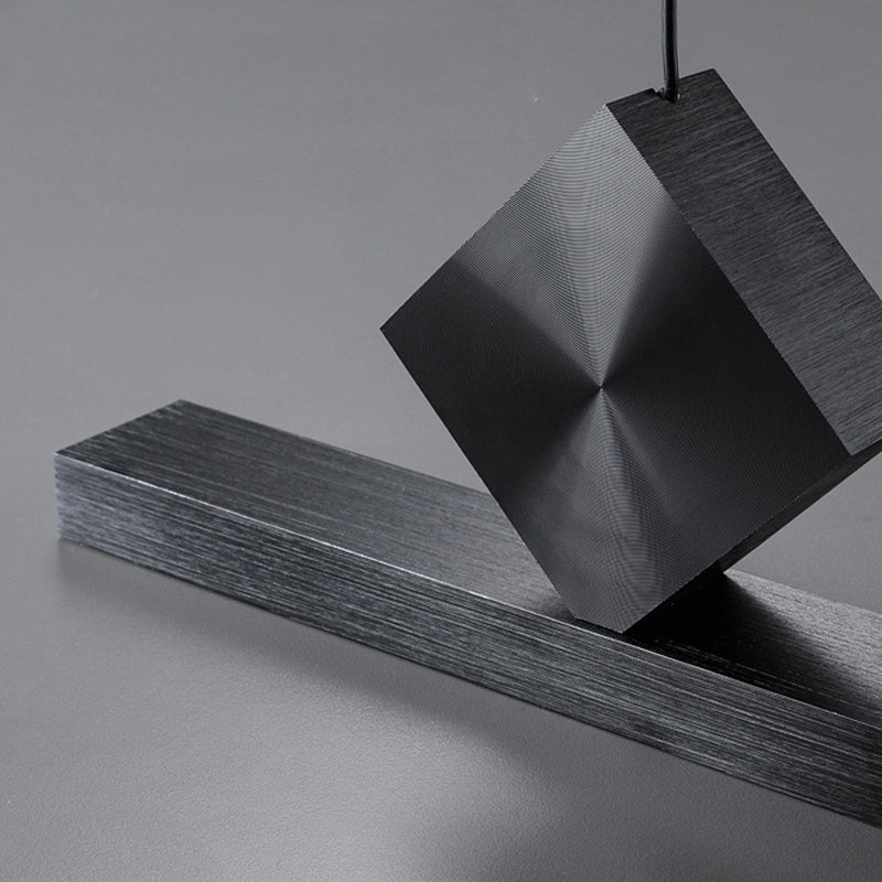 Modern Aluminum Island Light Straight Black Island Pendant for Dining Room