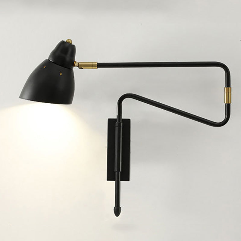 Single Light Bedside Wall Mount Light Adjustable Arm Reading Wall Lamp