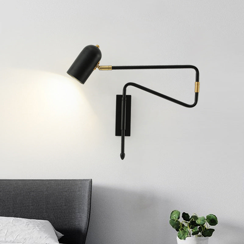 Single Light Bedside Wall Mount Light Adjustable Arm Reading Wall Lamp
