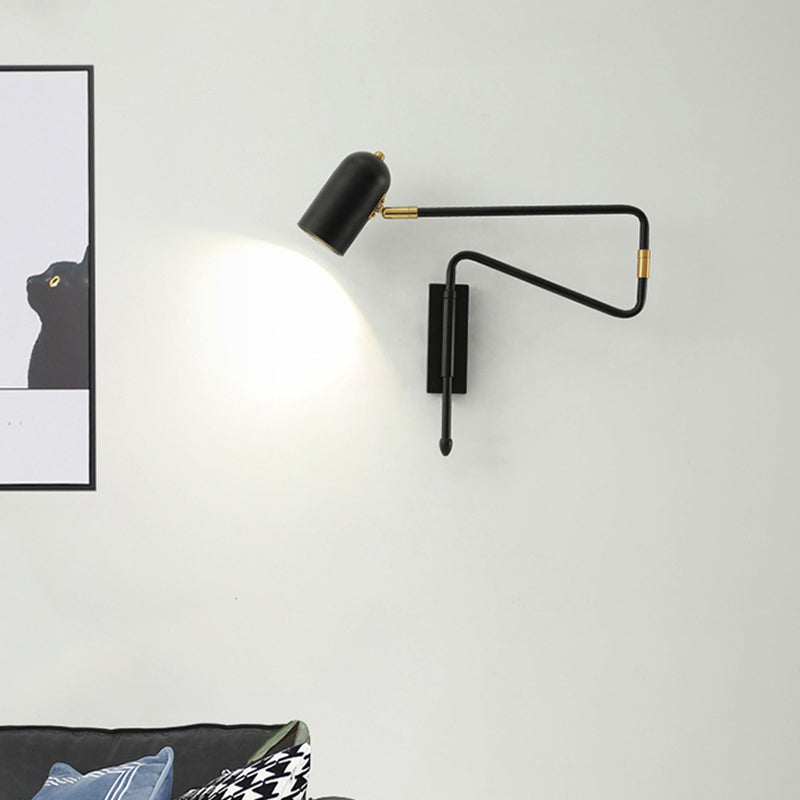 Single Light Bedside Wall Mount Light Adjustable Arm Reading Wall Lamp