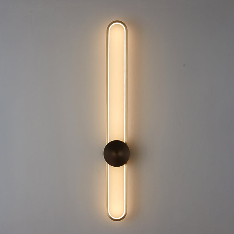 Contemporary Linear Wall Mount Lighting Minimalist Metallic LED Wall Sconce