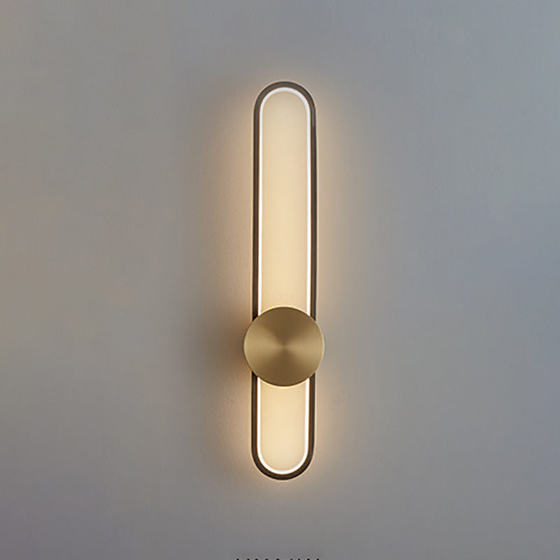 Contemporary Linear Wall Mount Lighting Minimalist Metallic LED Wall Sconce