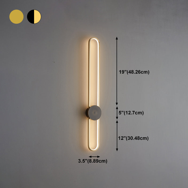 Contemporary Linear Wall Mount Lighting Minimalist Metallic LED Wall Sconce