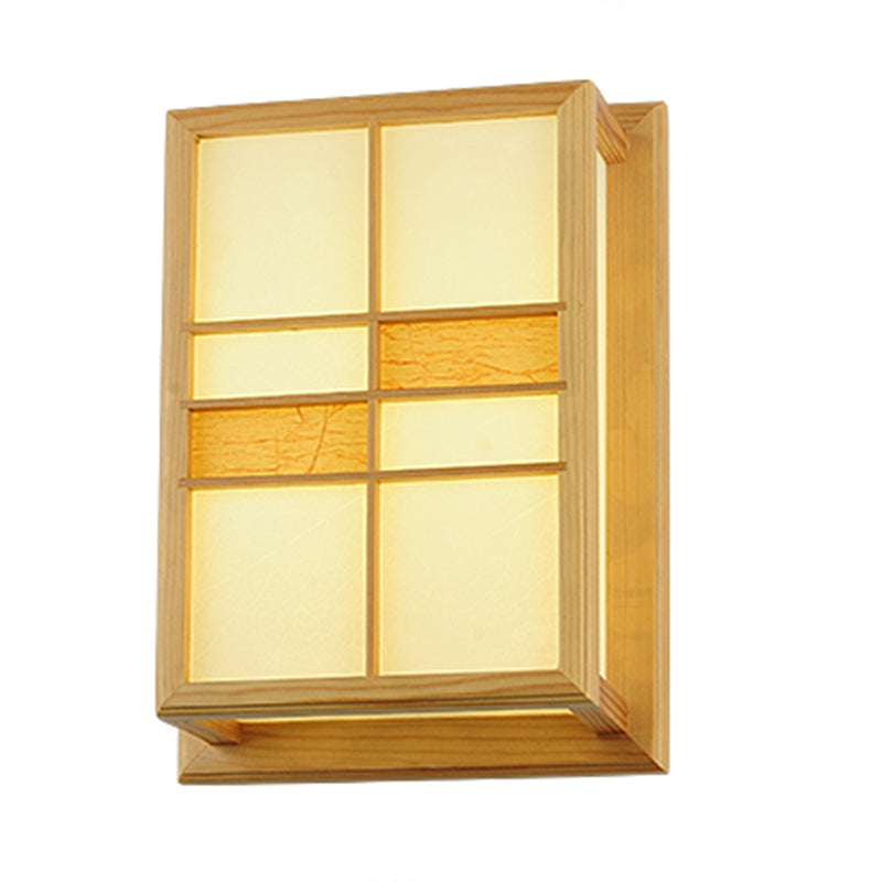 Modern Style Wall Mount Light 1-Light LED Wooden Wall Sconce Light for Living Room
