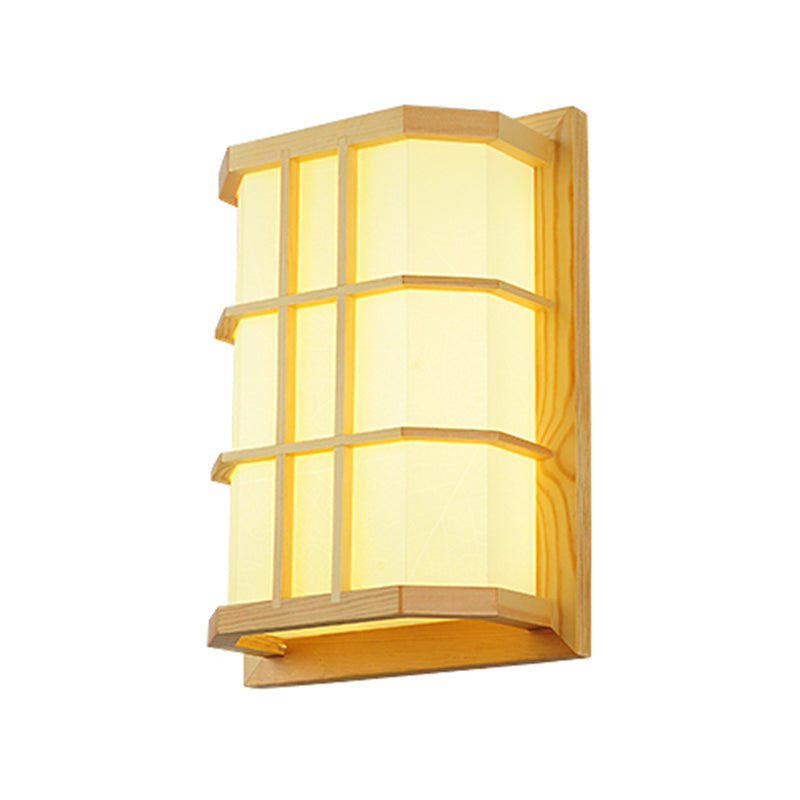 Modern Style Wall Mount Light 1-Light LED Wooden Wall Sconce Light for Living Room