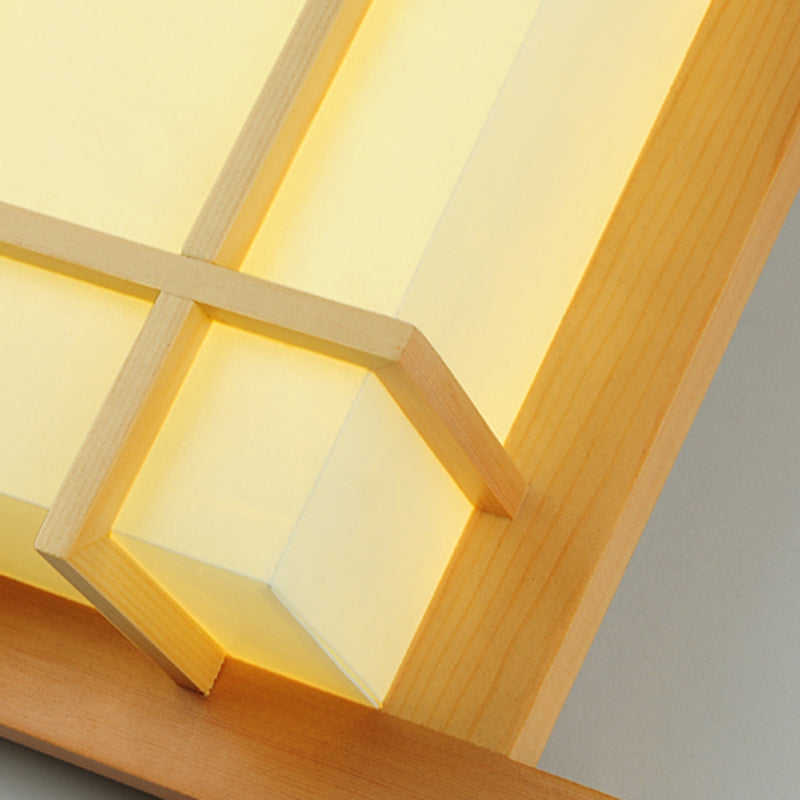 Modern Style Wall Mount Light 1-Light LED Wooden Wall Sconce Light for Living Room