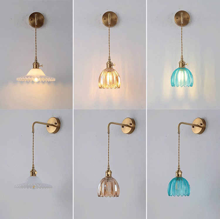 1 Light Geometric Wall Lights Industrial Style Glass Wall Lighting Ideas