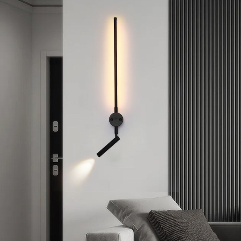 Stile moderno a forma lineare murale sconce metallo 1 luce da parete per camera da letto