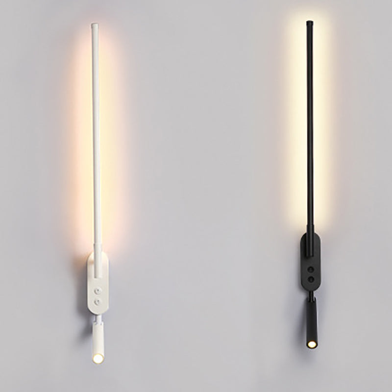 Stile moderno a forma lineare murale sconce metallo 1 luce da parete per camera da letto
