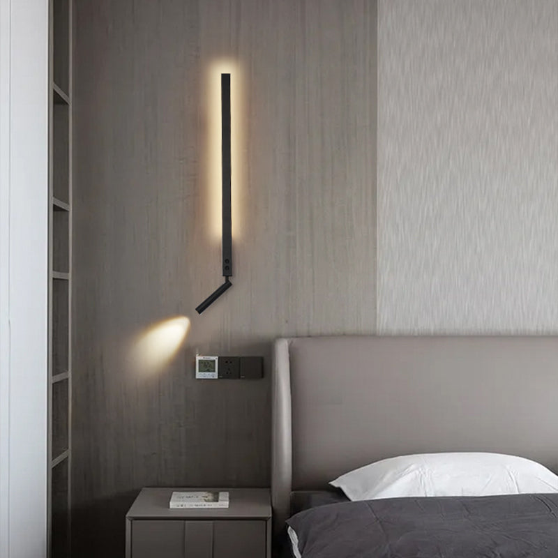 Stile moderno a forma lineare murale sconce metallo 1 luce da parete per camera da letto