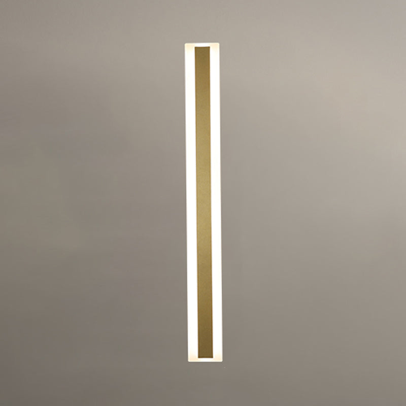Metal Linear Shape Wall Mount Lighting Modern 1-Light Wall Mount Light Fixture in Gold