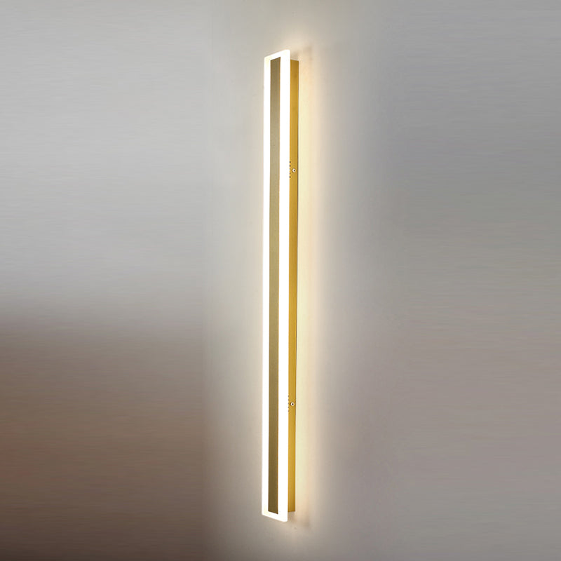 Metal Linear Shape Wall Mount Lighting Modern 1-Light Wall Mount Light Fixture in Gold