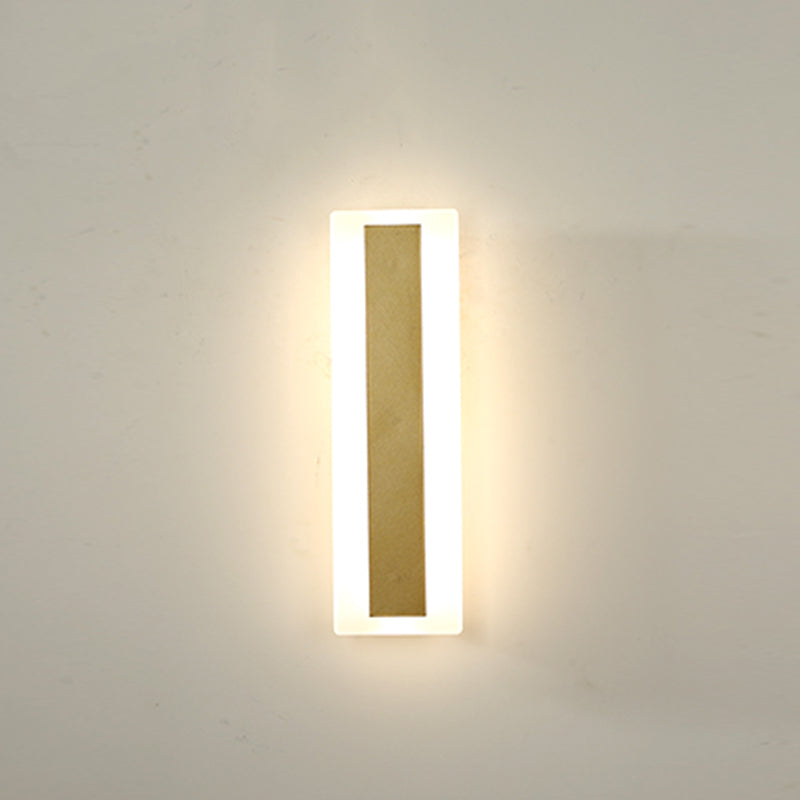 Metal Linear Shape Wall Mount Lighting Modern 1-Light Wall Mount Light Fixture in Gold