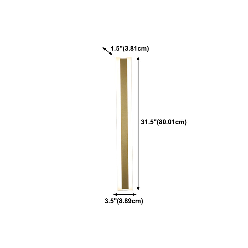 Iluminación de montaje de pared de forma lineal de metal iluminación moderna de 1 luz de montaje de pared lámpara en oro