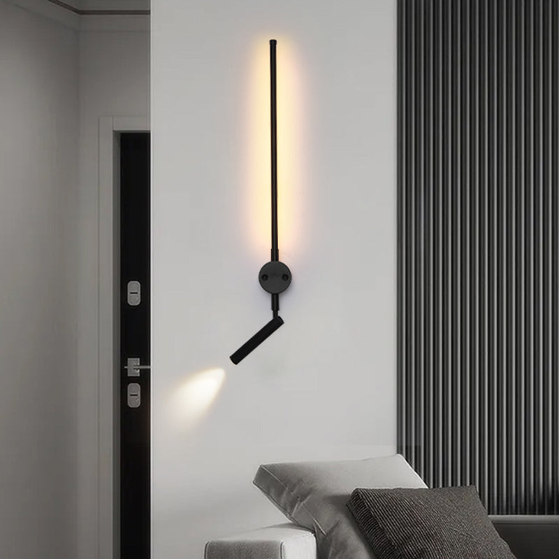 Stile moderno a forma lineare murale sconce metallo 2 illuminazione da parete per lettura