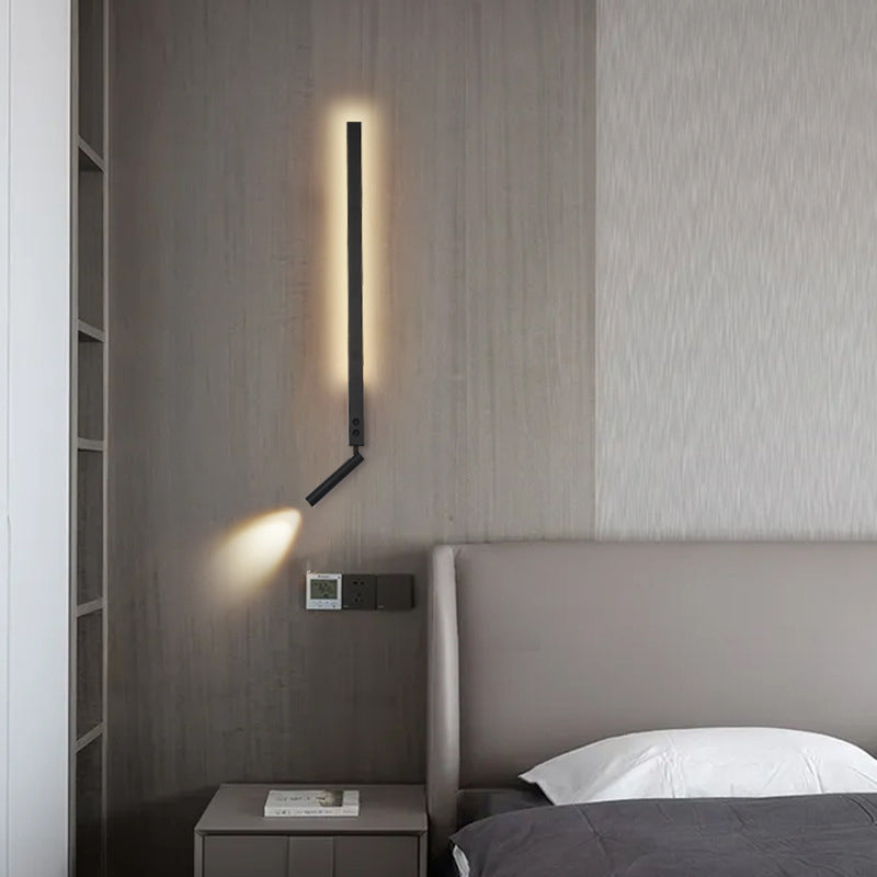 Stile moderno a forma lineare murale sconce metallo 2 illuminazione da parete per lettura