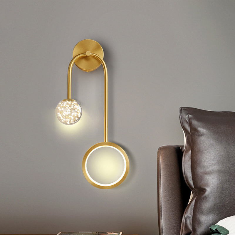 Modern Style Spherical Shape Wall Sconce Glass 2 Light Wall Lighting for Living Room