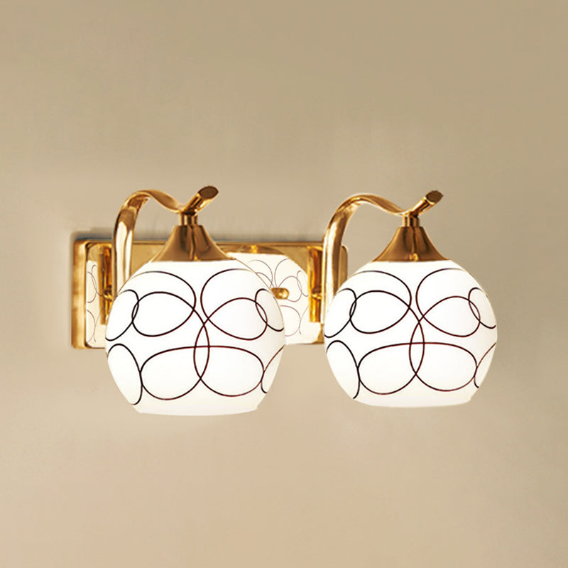 Metalen bol vorm muurlicht Noordse stijl muur sconce met glas voor woonkamer