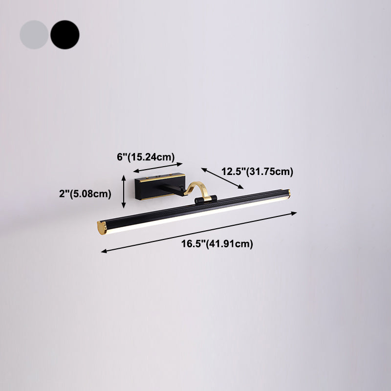 Éclairage mural de forme linéaire de style moderne 1 appliques murales légères pour salle de douche