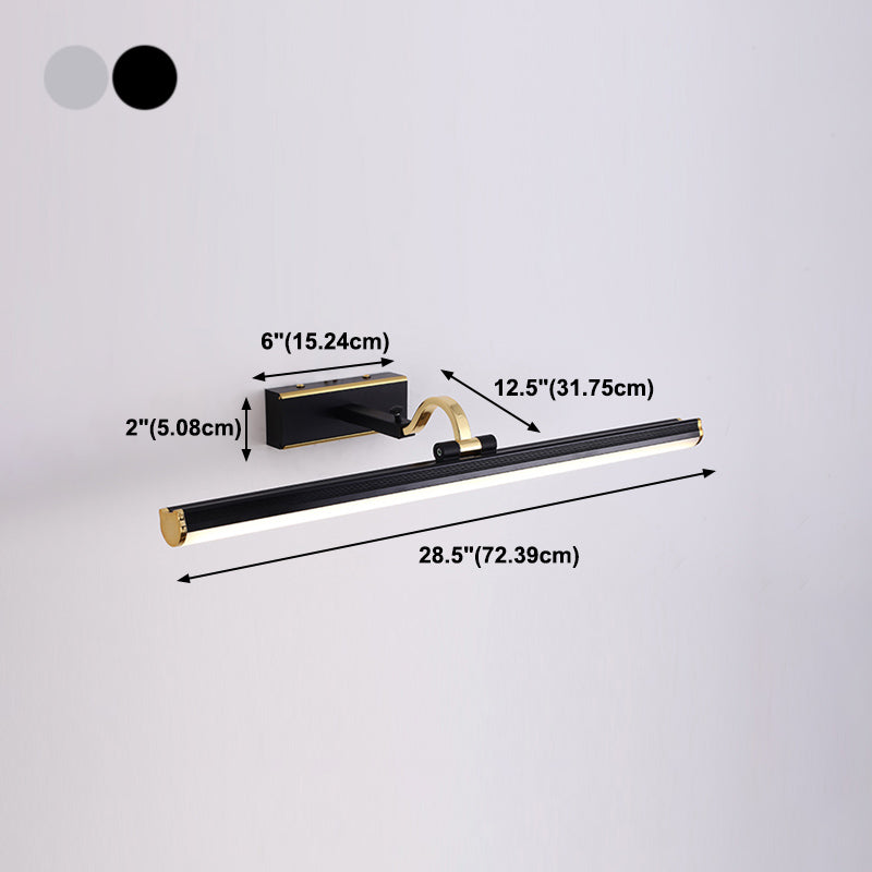 Éclairage mural de forme linéaire de style moderne 1 appliques murales légères pour salle de douche