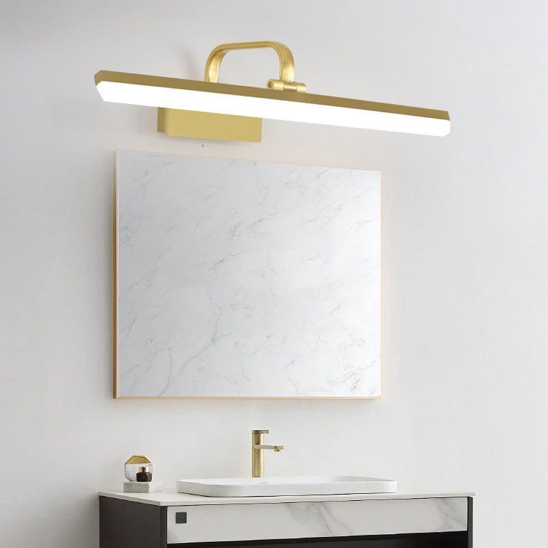 Linear Shape Contemporary Style Vanity Light Metal 1 Light LED Mirror Light for Bathroom