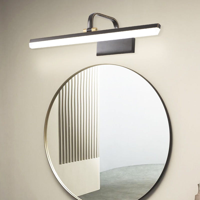Linear Shape Contemporary Style Vanity Light Metal 1 Light LED Mirror Light for Bathroom
