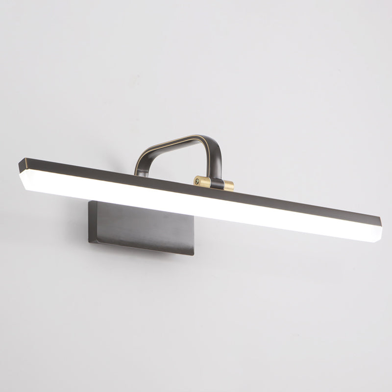Linear Shape Contemporary Style Vanity Light Metal 1 Light LED Mirror Light for Bathroom