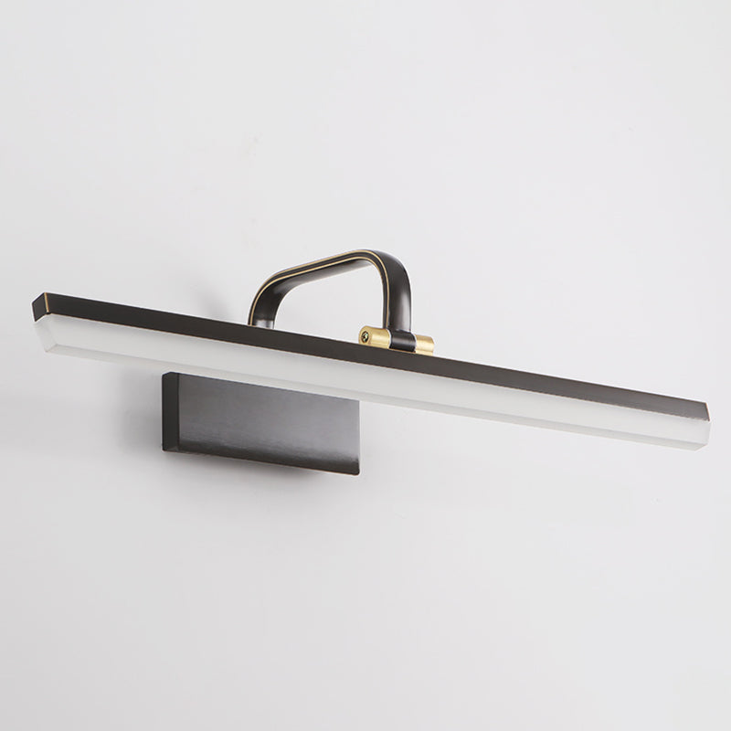 Linear Shape Contemporary Style Vanity Light Metal 1 Light LED Mirror Light for Bathroom