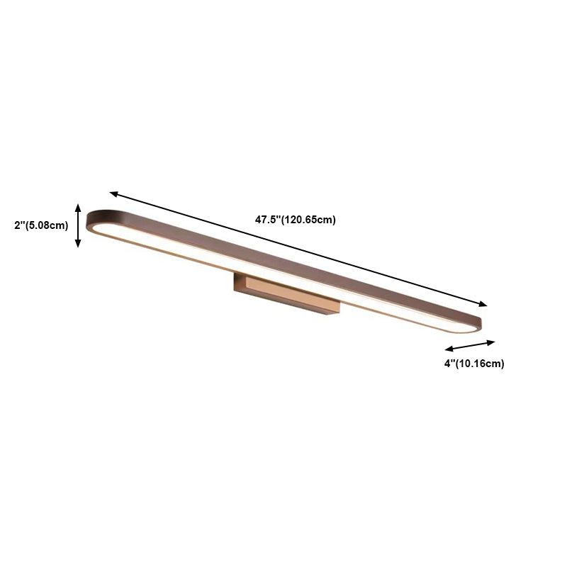 Modern LED Vanity Light Strip Shape Mirror Front Light with Acrylic Shade for Bathroom