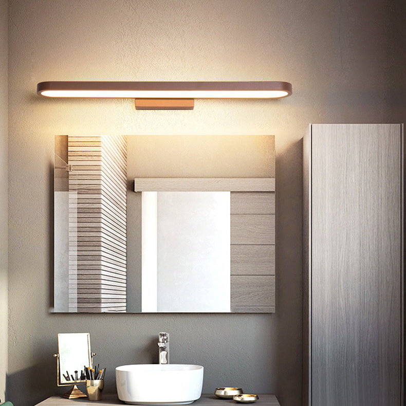 Modern LED Vanity Light Strip Shape Mirror Front Light with Acrylic Shade for Bathroom