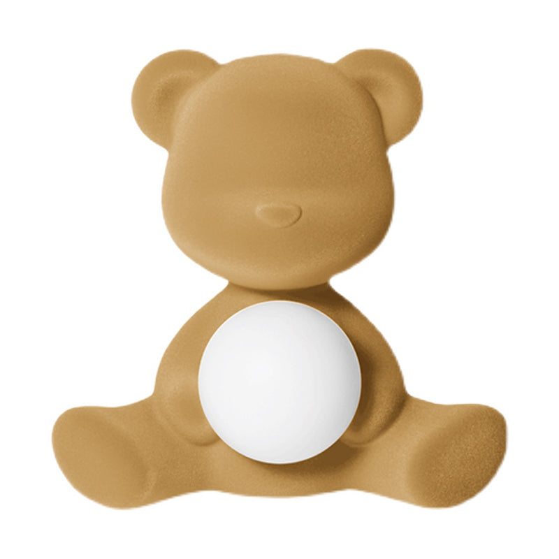 Lámpara de mesa de oso de macarrones 1 luces de escritorio con sombra de vidrio para dormitorio