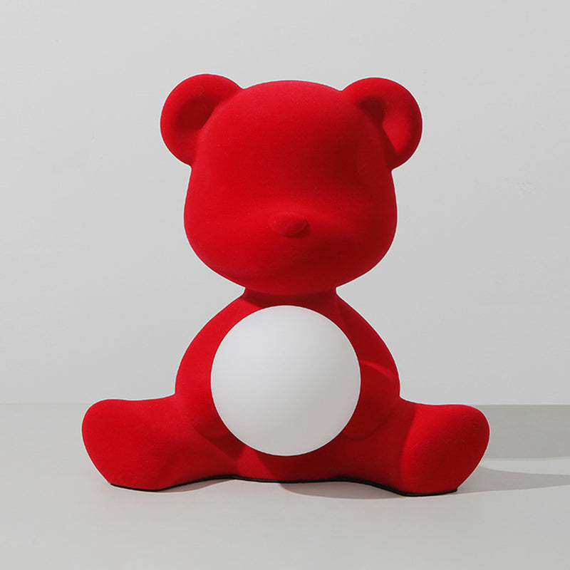 Lámpara de mesa de oso de macarrones 1 luces de escritorio con sombra de vidrio para dormitorio