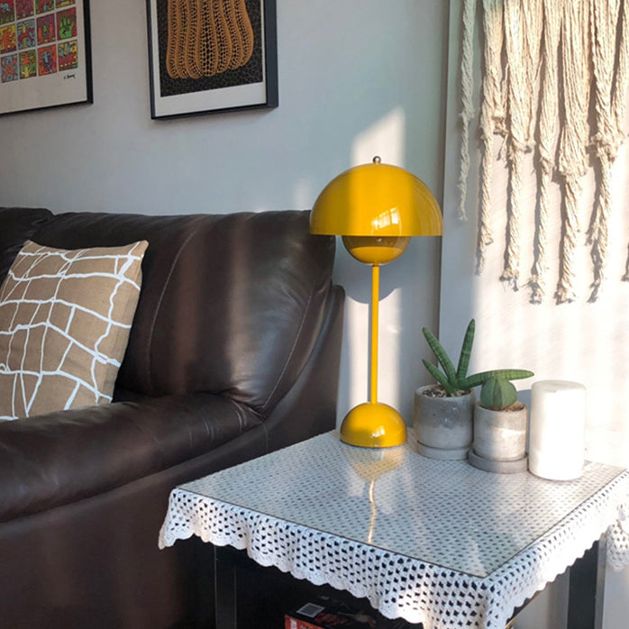 1 lampes de table de nuit à dôme léger lampe de table en métal de style moderne