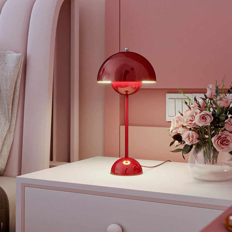 1 lampes de table de nuit à dôme léger lampe de table en métal de style moderne