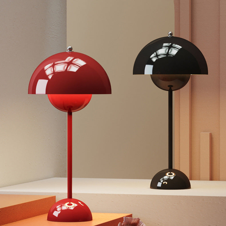 1 lampes de table de nuit à dôme léger lampe de table en métal de style moderne