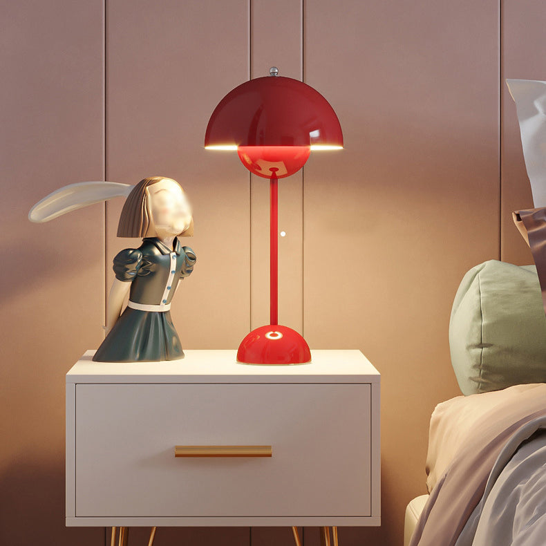 1 lampes de table de nuit à dôme léger lampe de table en métal de style moderne