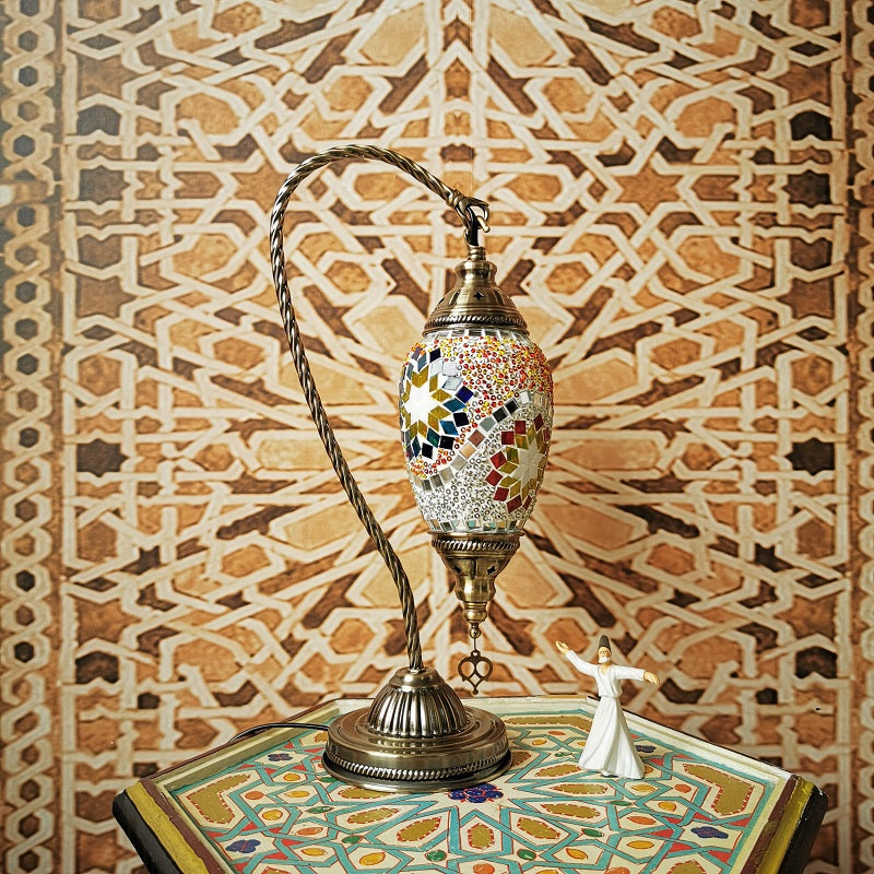 Moderne stijl traanvormige tafel verlichting glas 1 lichte tafellamp voor slaapkamer