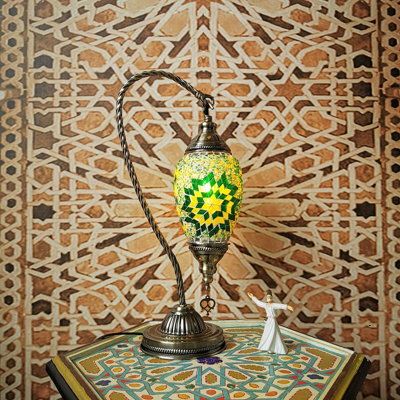 Moderne stijl traanvormige tafel verlichting glas 1 lichte tafellamp voor slaapkamer