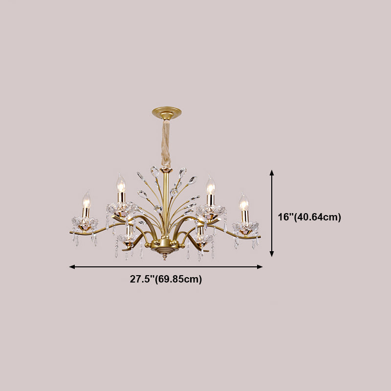 Traditional Unique Chandelier Lights Crystal Pendant Light Fixtures in Gold