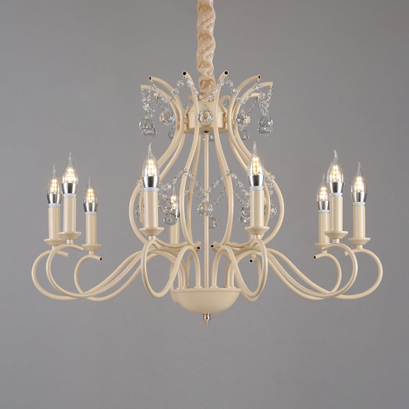 Traditional Unique Chandelier Lights Crystal Chandelier Lighting Fixtures in White