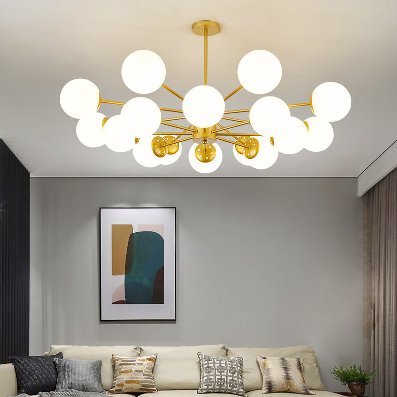 Modern Style Glass Hanging Lighting Fixture Household Chandelier for Sitting Room